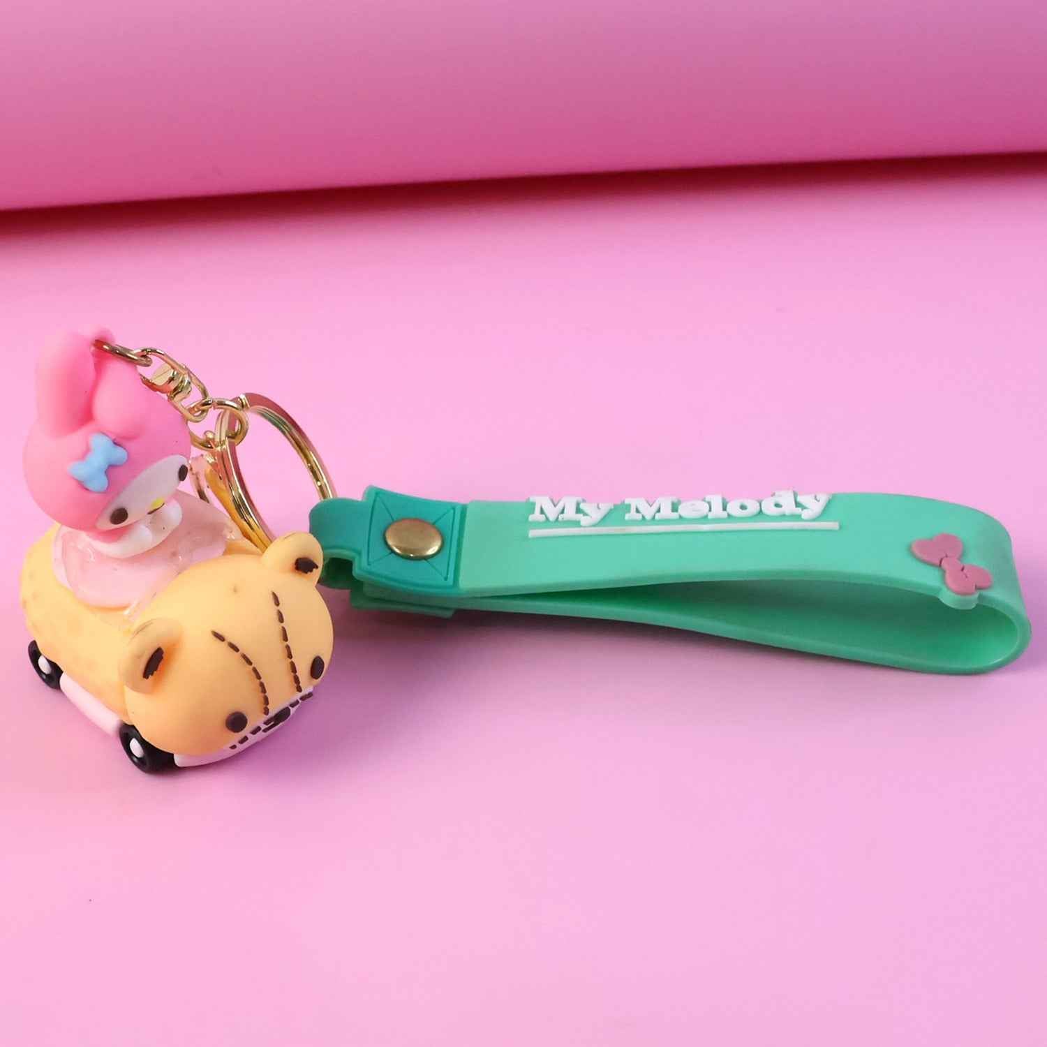 Cartoon Character Keychain – Cute Silicone Strap with Mini Toy Charm