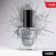 Silver Moonlight Glitter Nail Paint – Long-Lasting Sparkle Finish