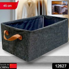 Foldable Storage Box – 45 cm Cotton Linen Organizer | Organivo