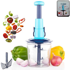 Manual Vegetable Chopper 6-Blade Stainless Steel – 950ML | XcelCraft
