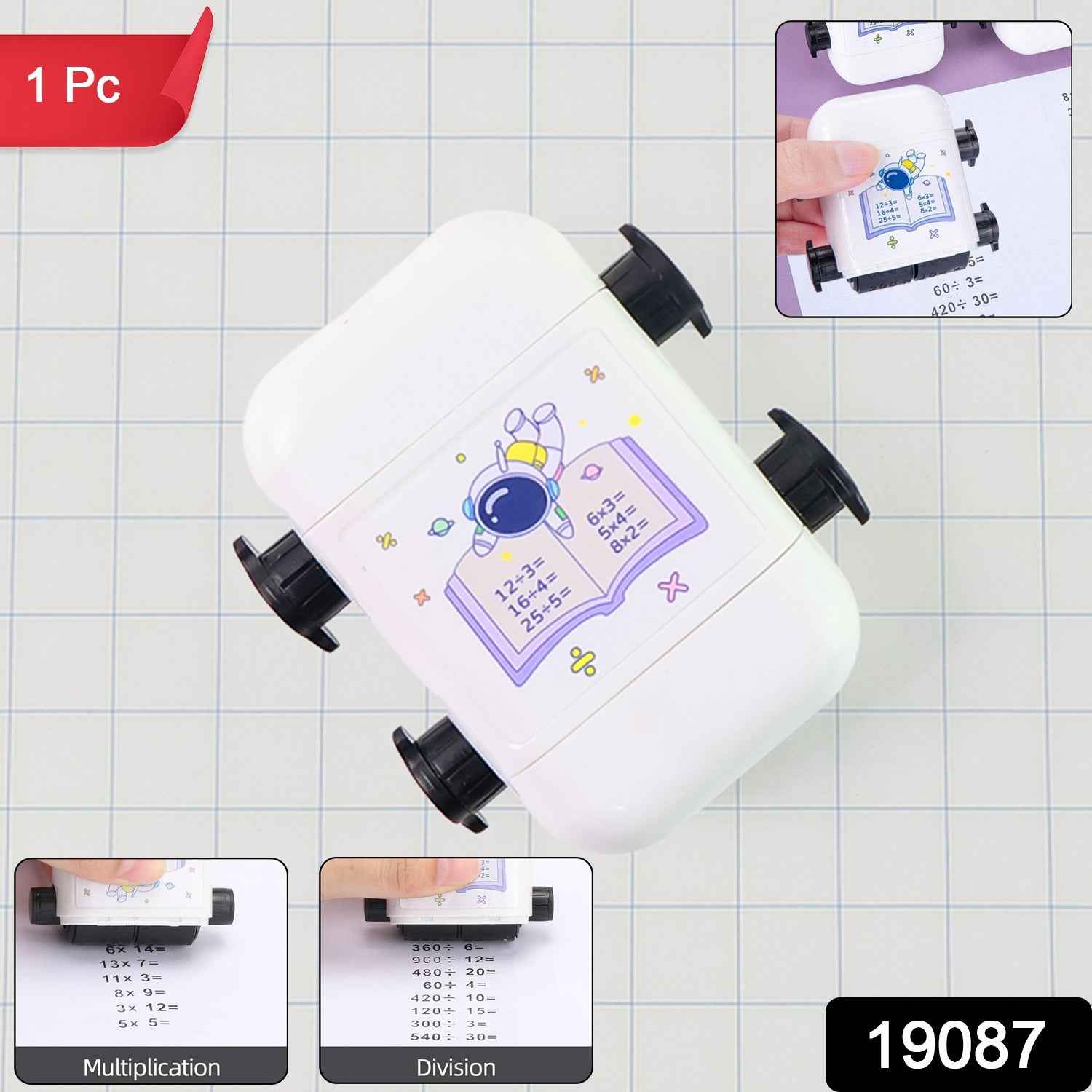 Math Problem Rolling Stamp – Fun Astronaut Educational Toy