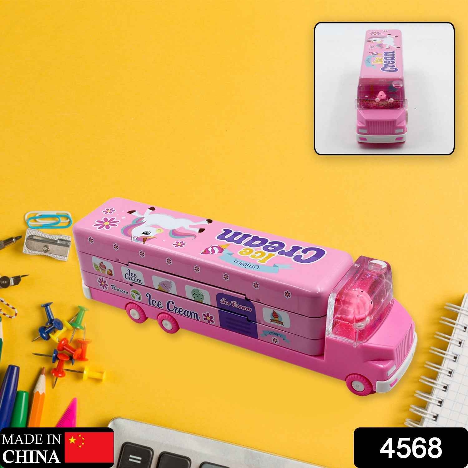 Kids Truck Pencil Case – Multi-Level Metal Double Decker | Indo Glow