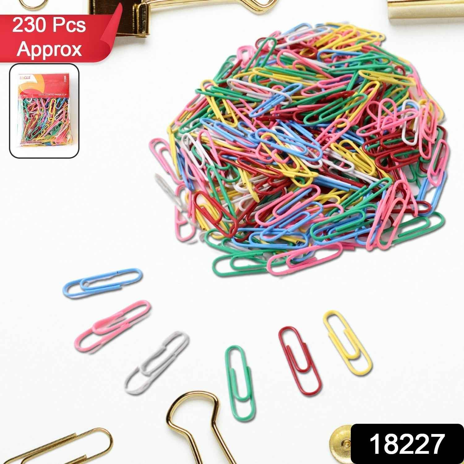 Multicolor Paper Clips – Approx 230 Durable Color-Coated Set