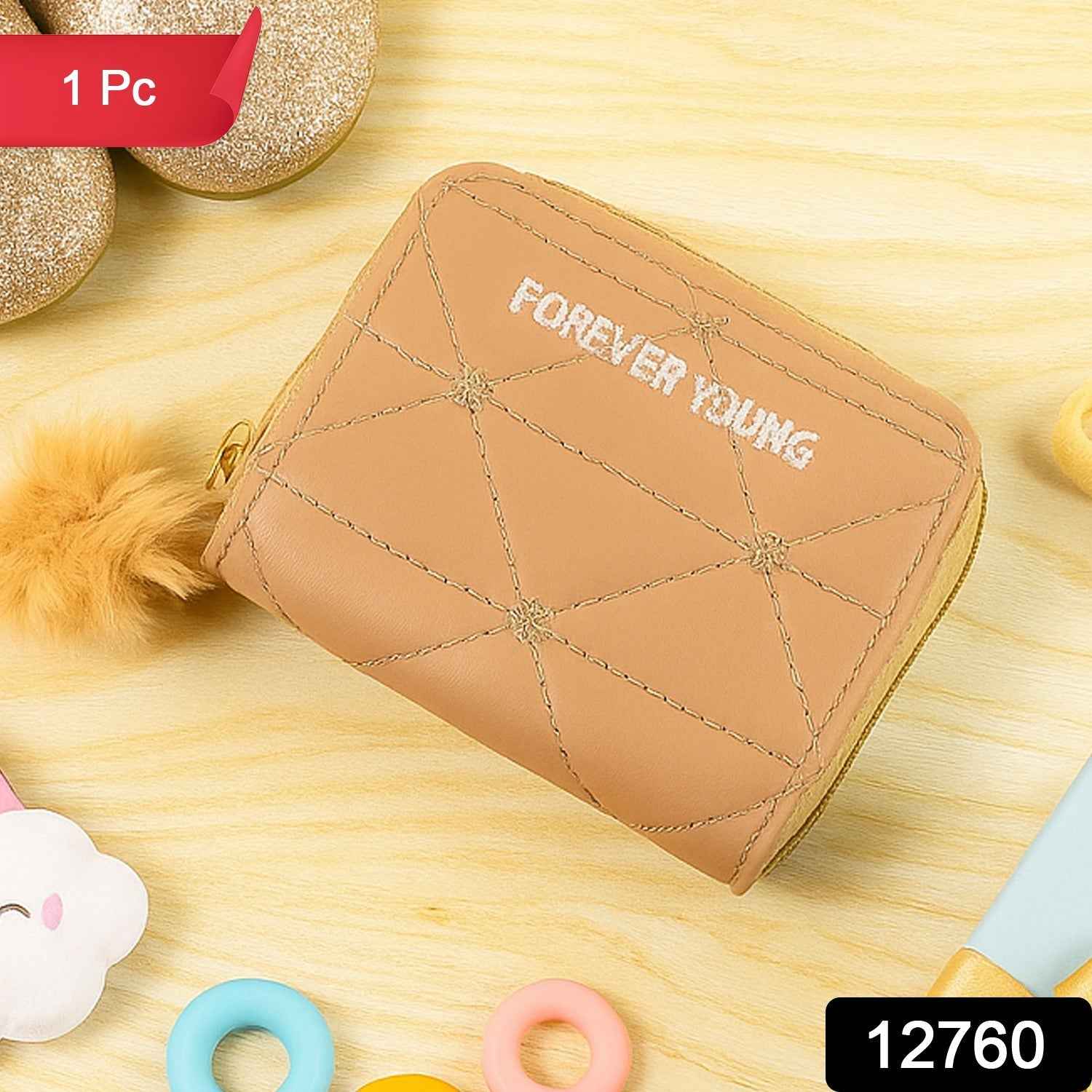 Kids Wallet with Soft Fur Zip Puller – Compact & Stylish Purse