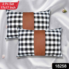 Leather Cushion Covers – 17x17 Inch Pair | Styleva