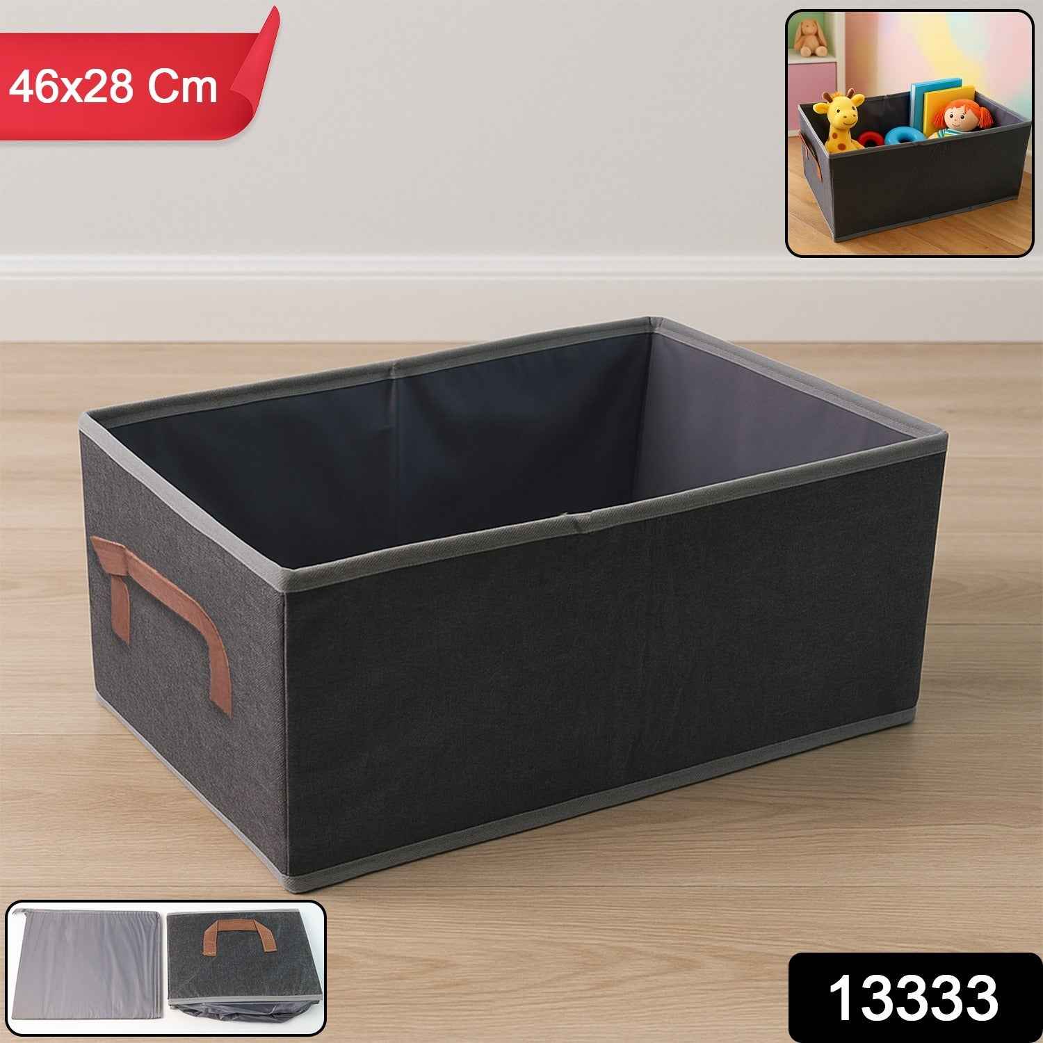 Foldable Storage Box with Handle – Large 46x28 cm Organizer