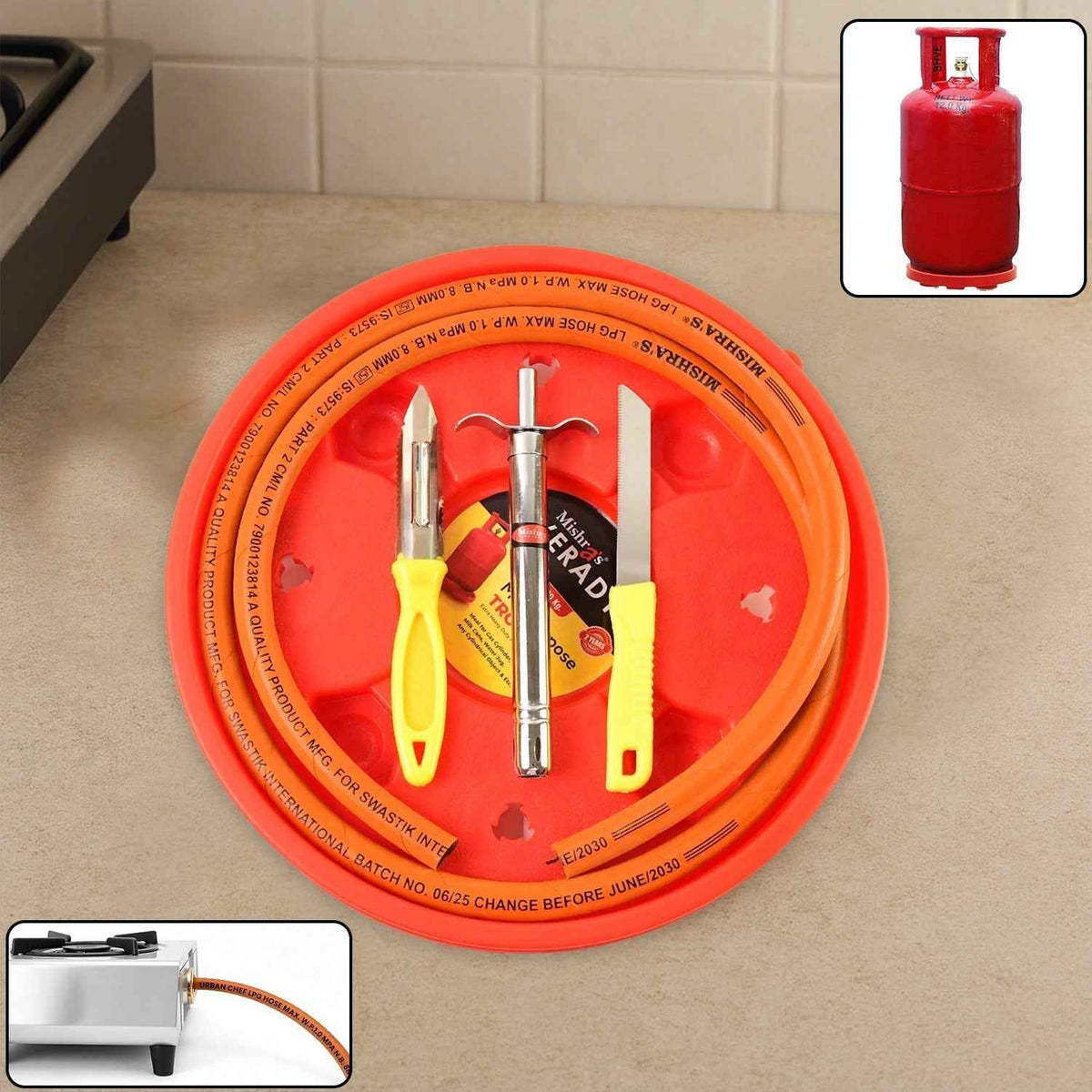 LPG Kitchen Combo Set – 5-Piece Gas Stove Kit | Mishra's