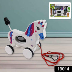 Unicorn Pull Along Toy – Encourages Toddler Walking & Motor Skills