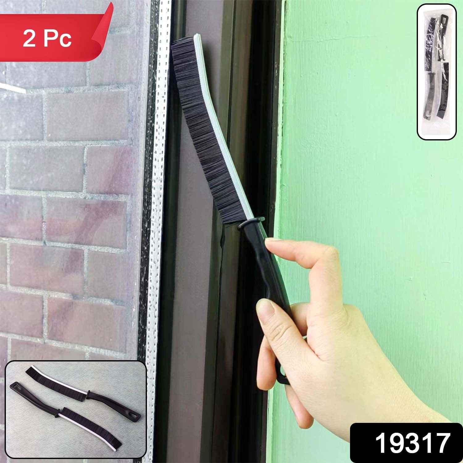 Corner Cleaning Brush – Long Handle Stiff Bristle Set (2 Pc)