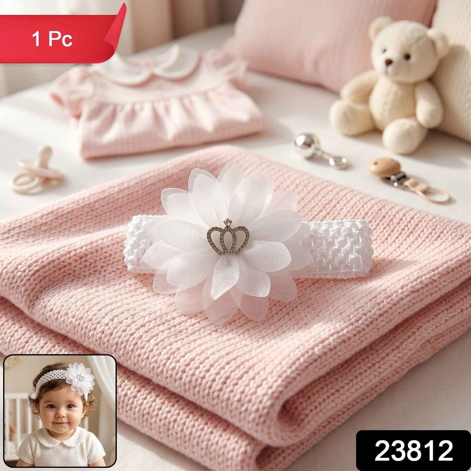 Baby Hair Headband Ð Soft Elastic Floral Crown Accessory