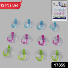 Transparent Suction Hooks – Strong Vacuum Sucker (12 Pc) | Indo Glow