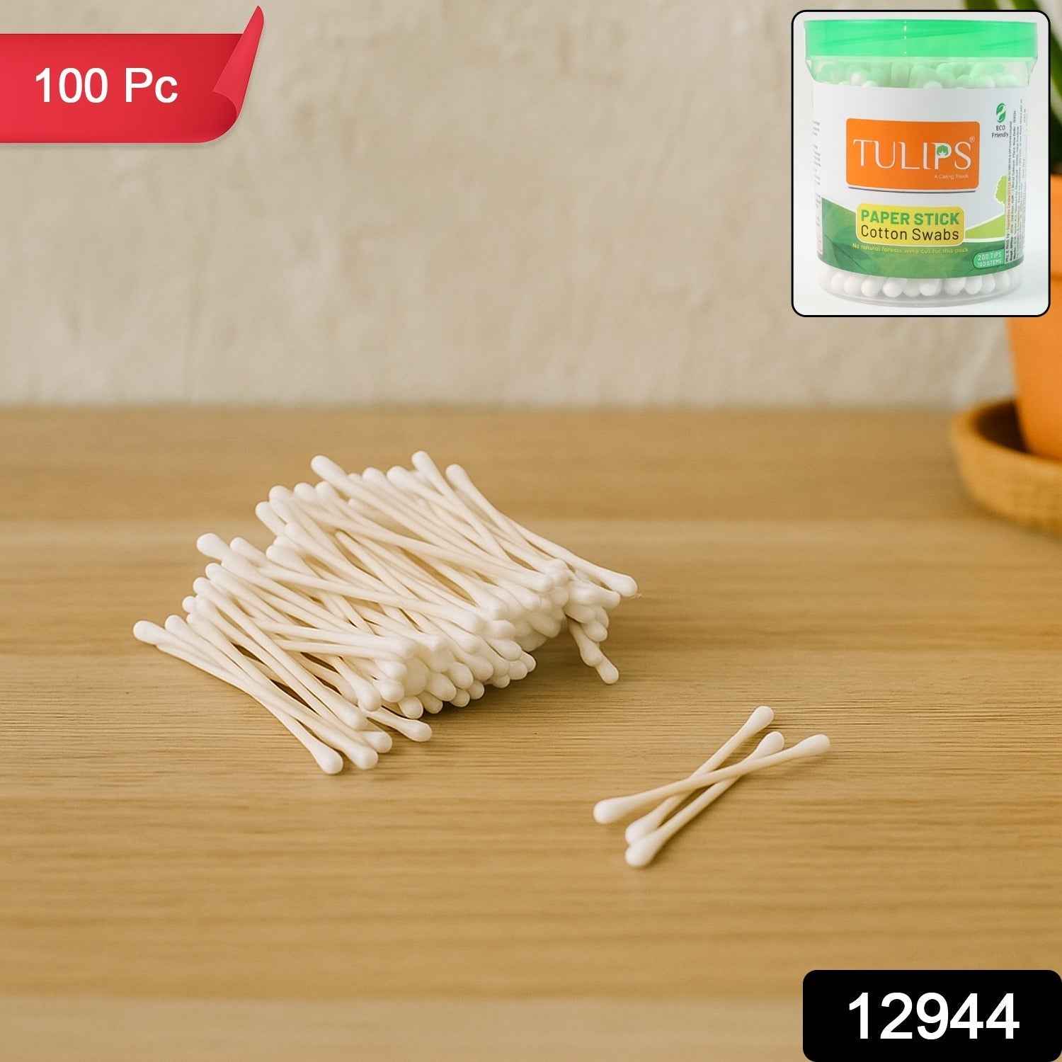 Paper-Stick Cotton Swabs – Dual-Tipped, Eco-Friendly | Tulips