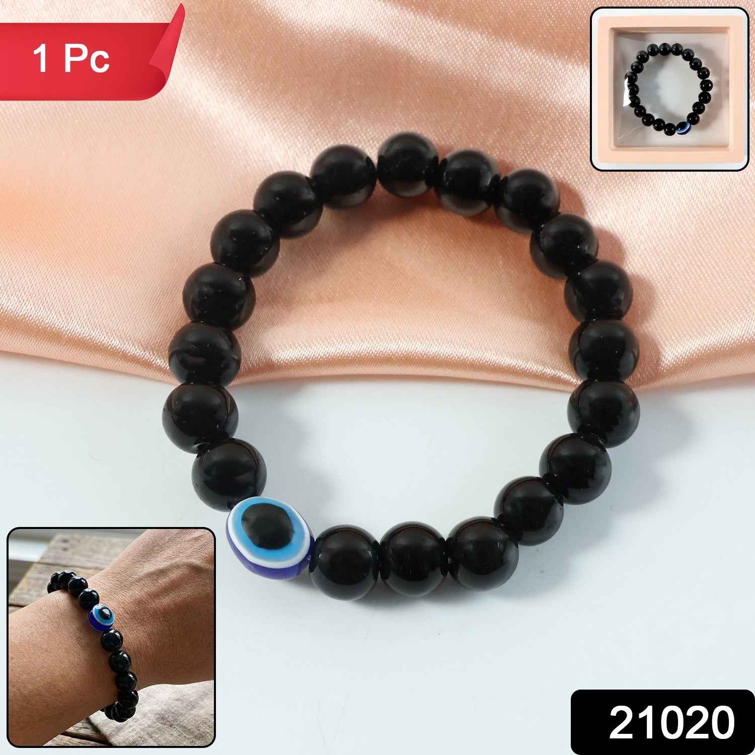 Crystal Beaded Stretch Bracelet – Elegant Dual-Tone Design