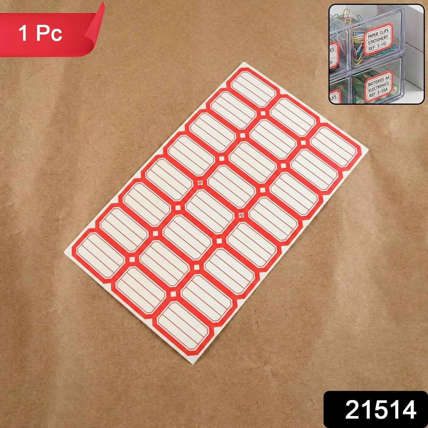 Self-Adhesive Label Stickers – Durable Rectangular Sheet