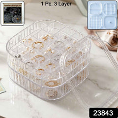 Jewellery Storage Box – 3 Layer Clear Organizer for Small Accessories