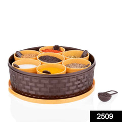 Masala Spice Box – 7 Compartment Airtight Plastic Dabba | Lunchie Bunchie