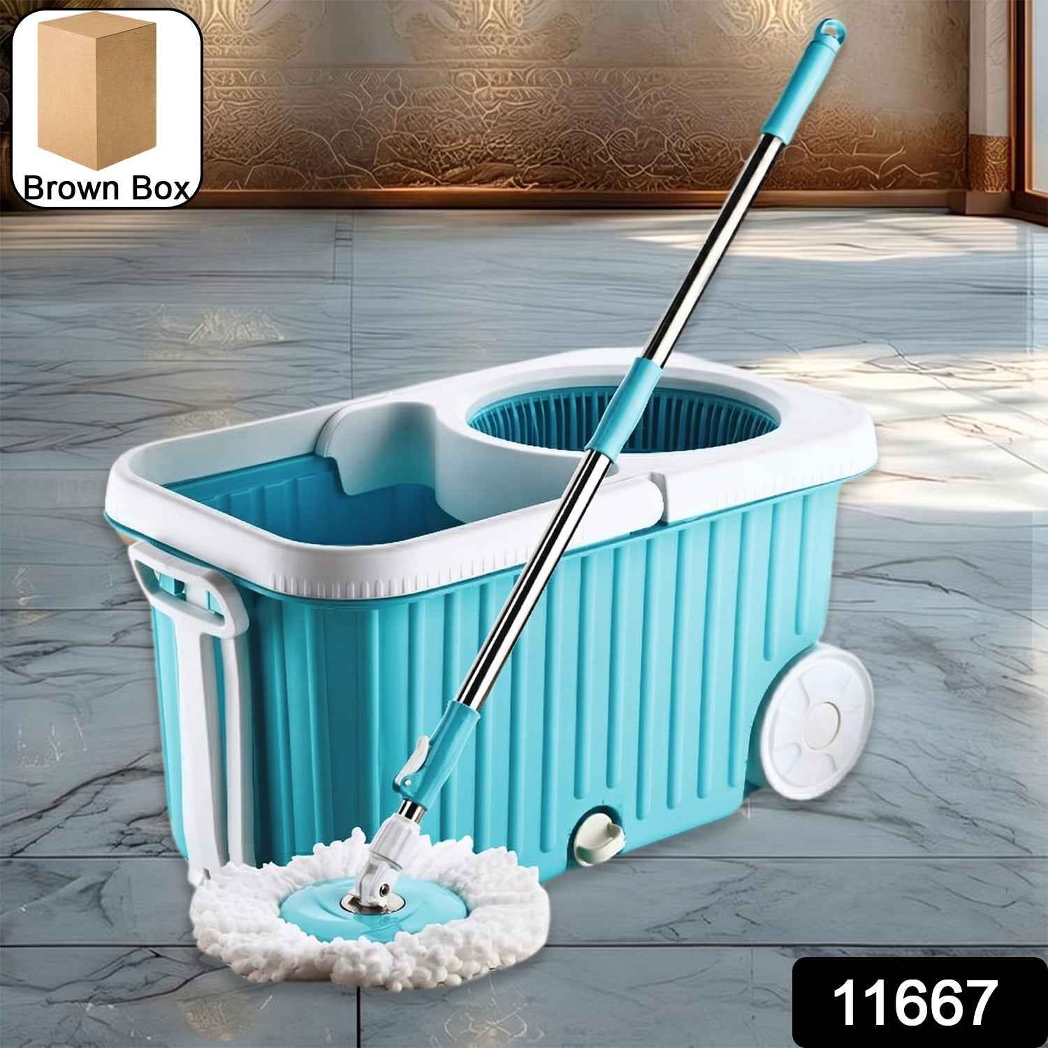 Spin Mop – 360° Rotating Stainless Steel Spinner for Deep Cleaning