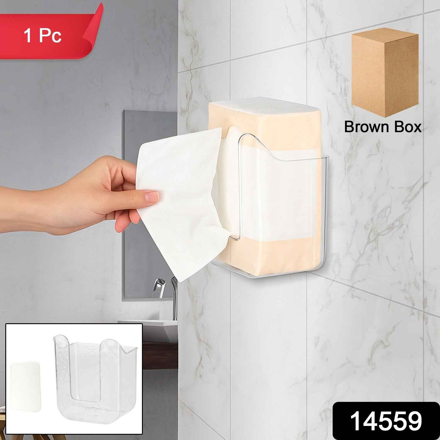 Tissue Dispenser Holder – Self-Adhesive Wall-Mounted Design