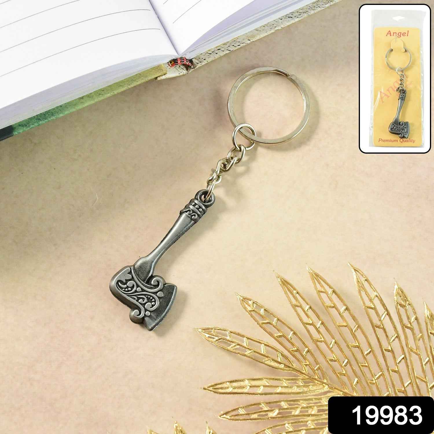 Axe Shape Metal Keychain – Durable Vintage Style Accessory
