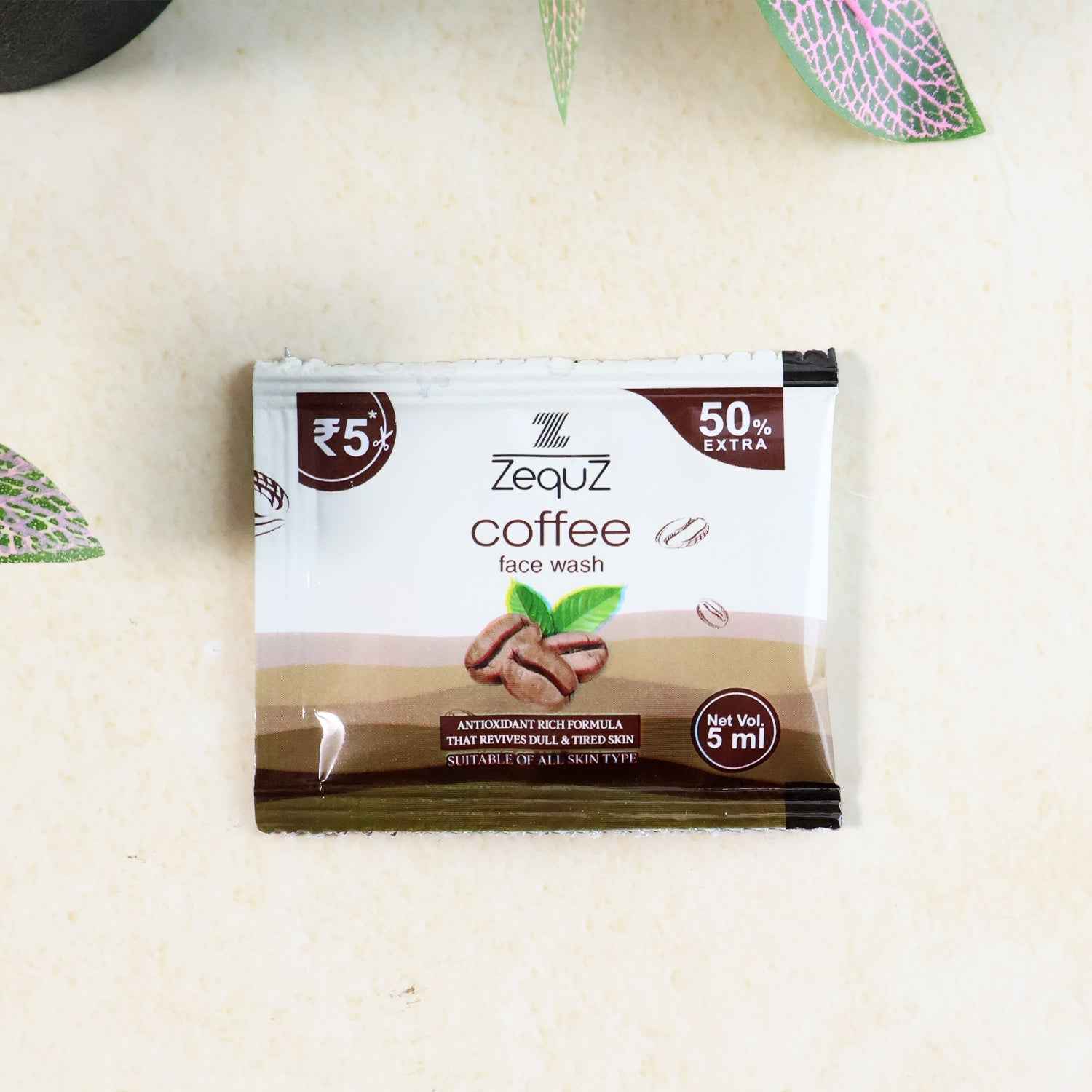 Coffee Face Wash Sachet – Antioxidant-Rich 5ml Travel Pack