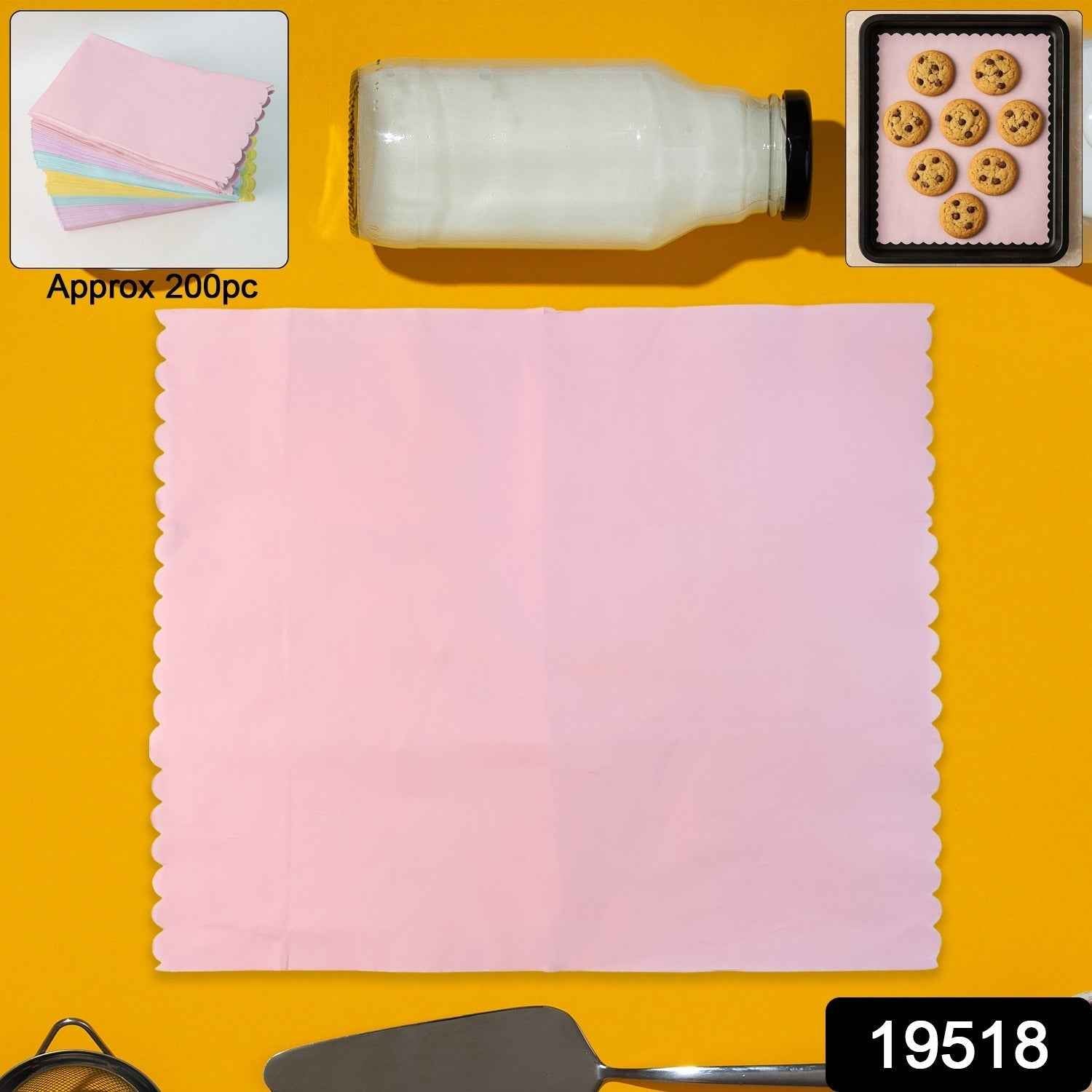 Oil-Absorbing Baking Paper Sheets – 200 Pcs Multi-Color Pack