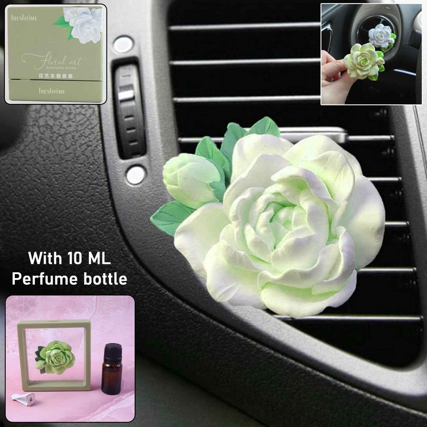 Rose Flower Car Air Freshener Clip – Stylish Floral Scent