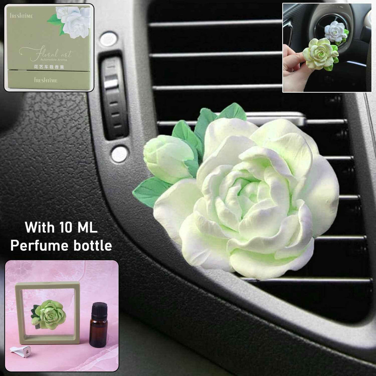 Rose Flower Car Air Freshener Clip – Stylish Floral Scent