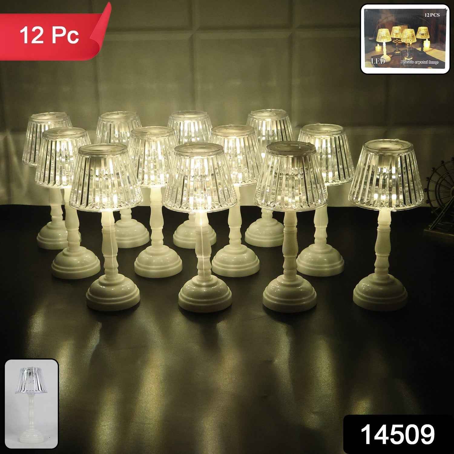 Crystal Style LED Table Lamps – Elegant Flameless Set of 12