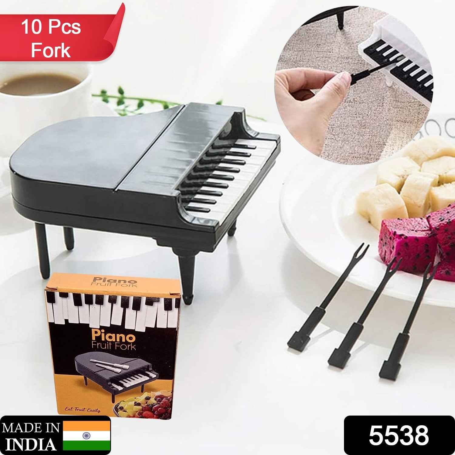 Piano Fruit Forks – 10 Pc Decorative Snack Set | Vastate