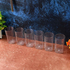 Unbreakable Plastic Drinking Glasses – Set of 6 Clear Tumblers 300ml