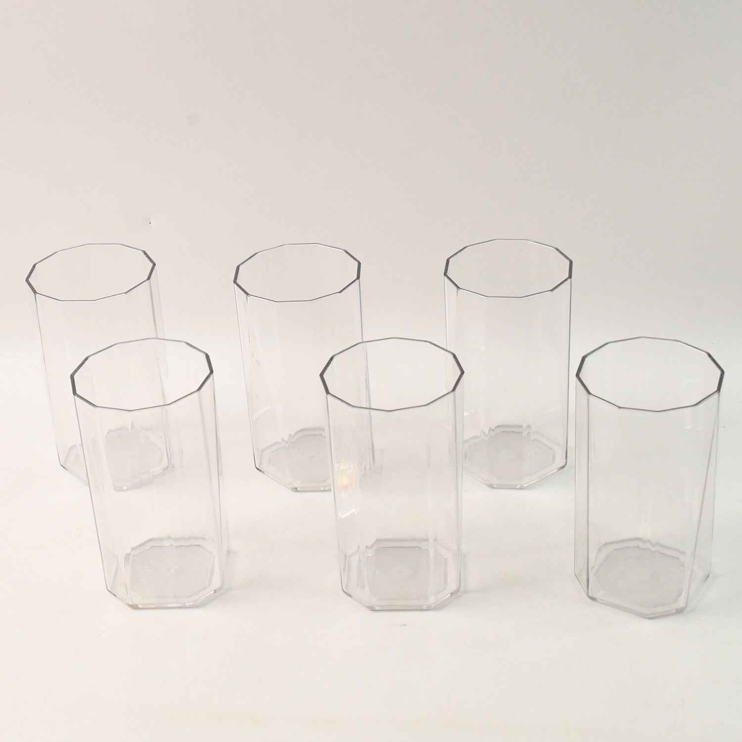 Unbreakable Plastic Drinking Glasses – Set of 6 Clear Tumblers 300ml