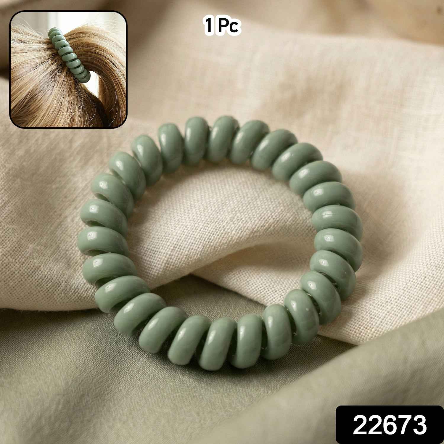 Soft Stretchable Telephone Wire Hair Bands Ð No Crease & Waterproof
