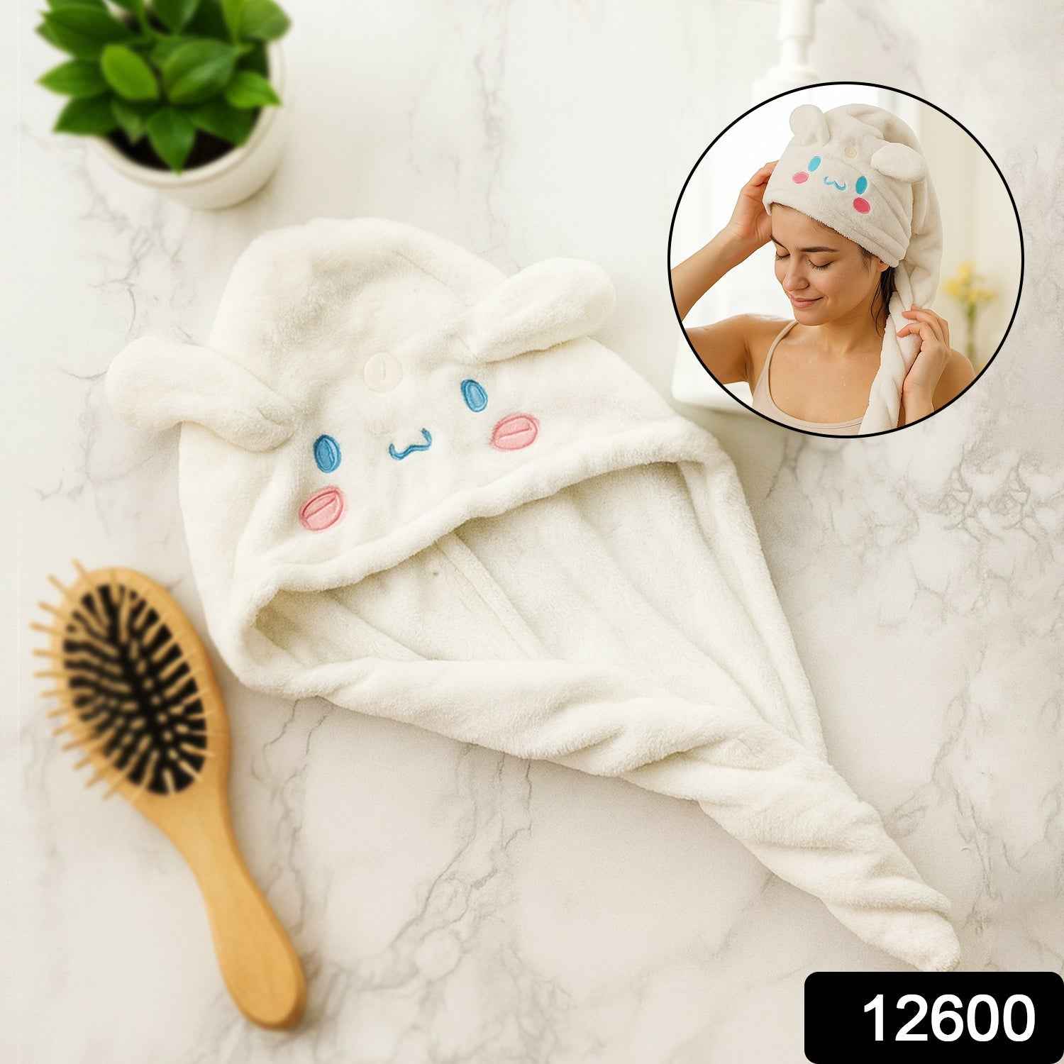 Microfiber Hair Drying Towel Wrap – Soft, Quick-Dry & Cute Design