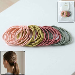 Elastic Hair Bands Set – Strong Hold & Neutral Colors for All Hair Types