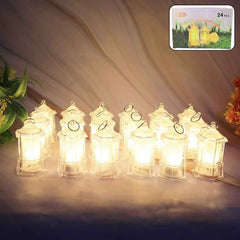 LED Decorative Lantern Lights – Set of 24 Flameless Hexagonal Lamps