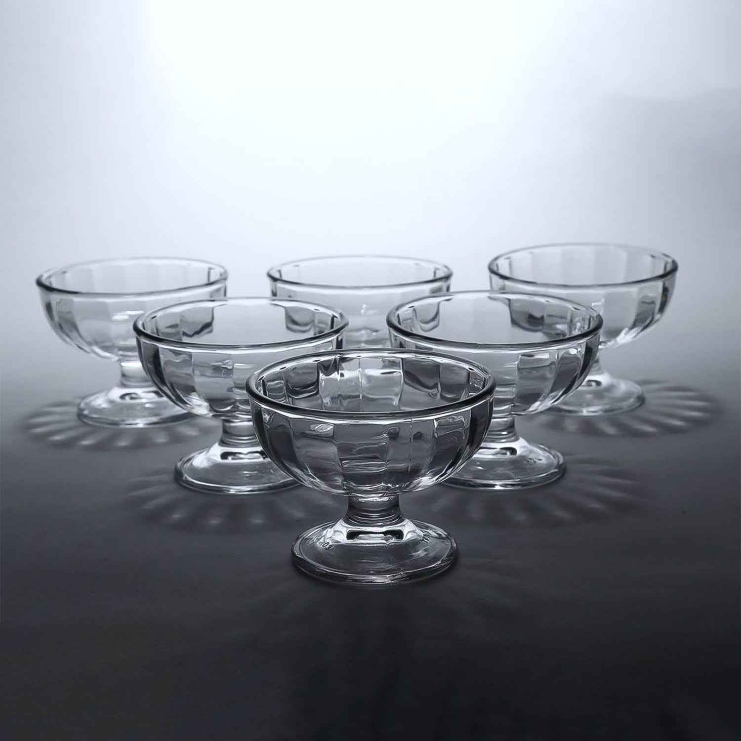 Glass Ice Cream Dessert Bowls – Elegant 6-Piece Set