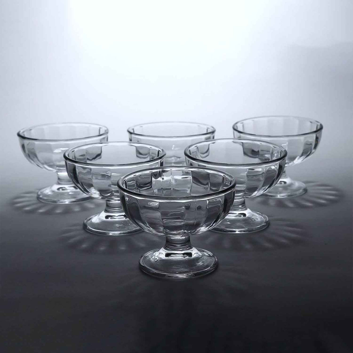 Glass Ice Cream Dessert Bowls – Elegant 6-Piece Set