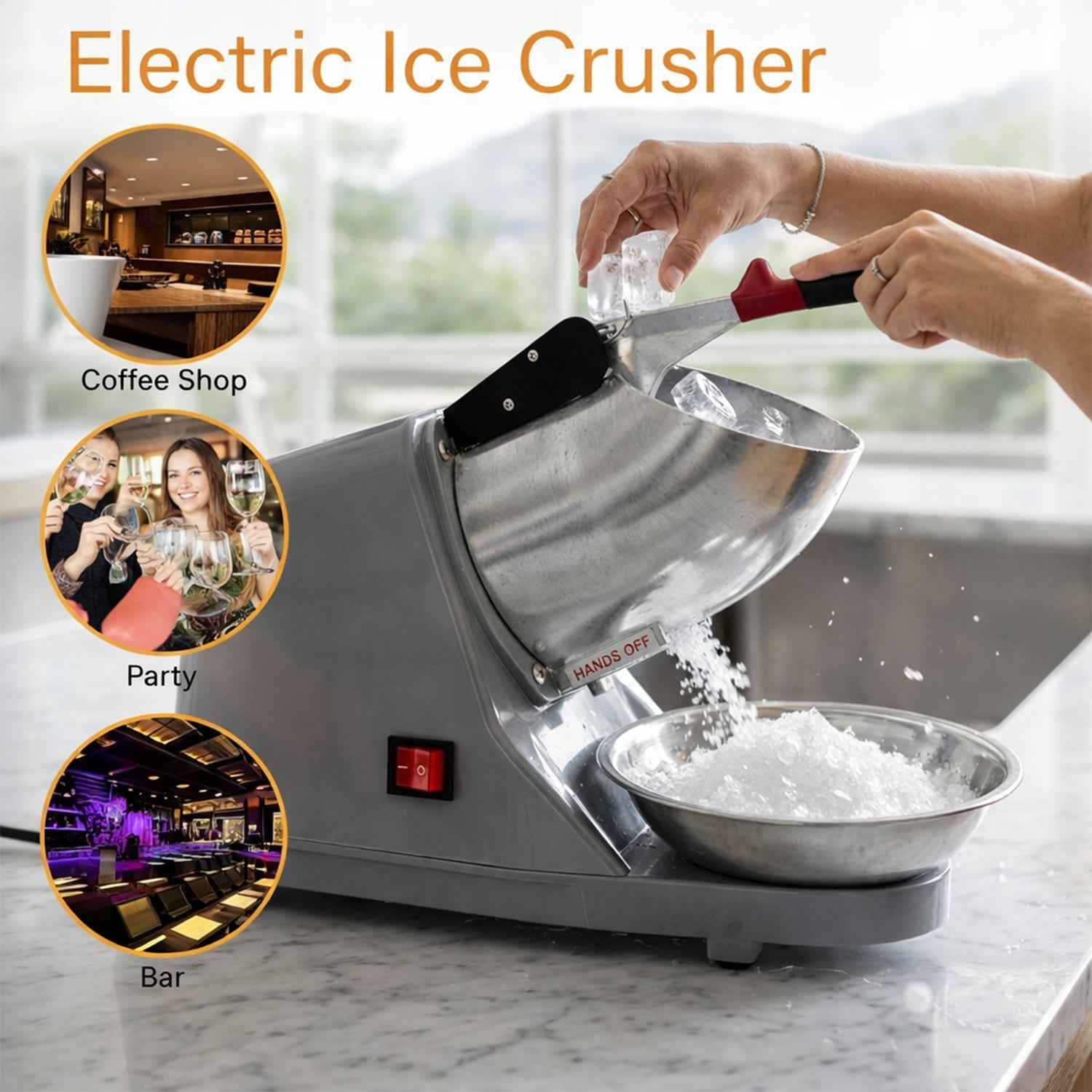 Electric Ice Crusher – Effortless & Fast for Home/Commercial Use