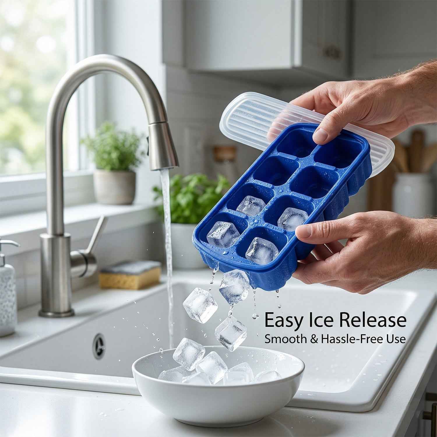 Multipurpose Square Ice Cube Tray – Durable & Reusable with Lid