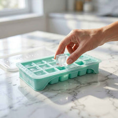 Ice Cube Tray Ð Leak-Proof with 18-Grid Silicone Design