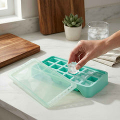 Ice Cube Tray Ð Leak-Proof with 18-Grid Silicone Design