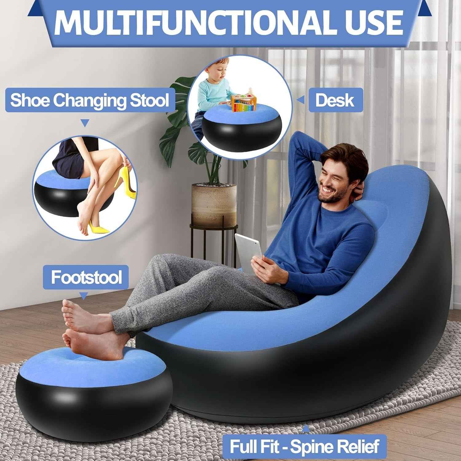 Inflatable Sofa Chair Ð Portable, Comfortable Indoor & Outdoor Seating
