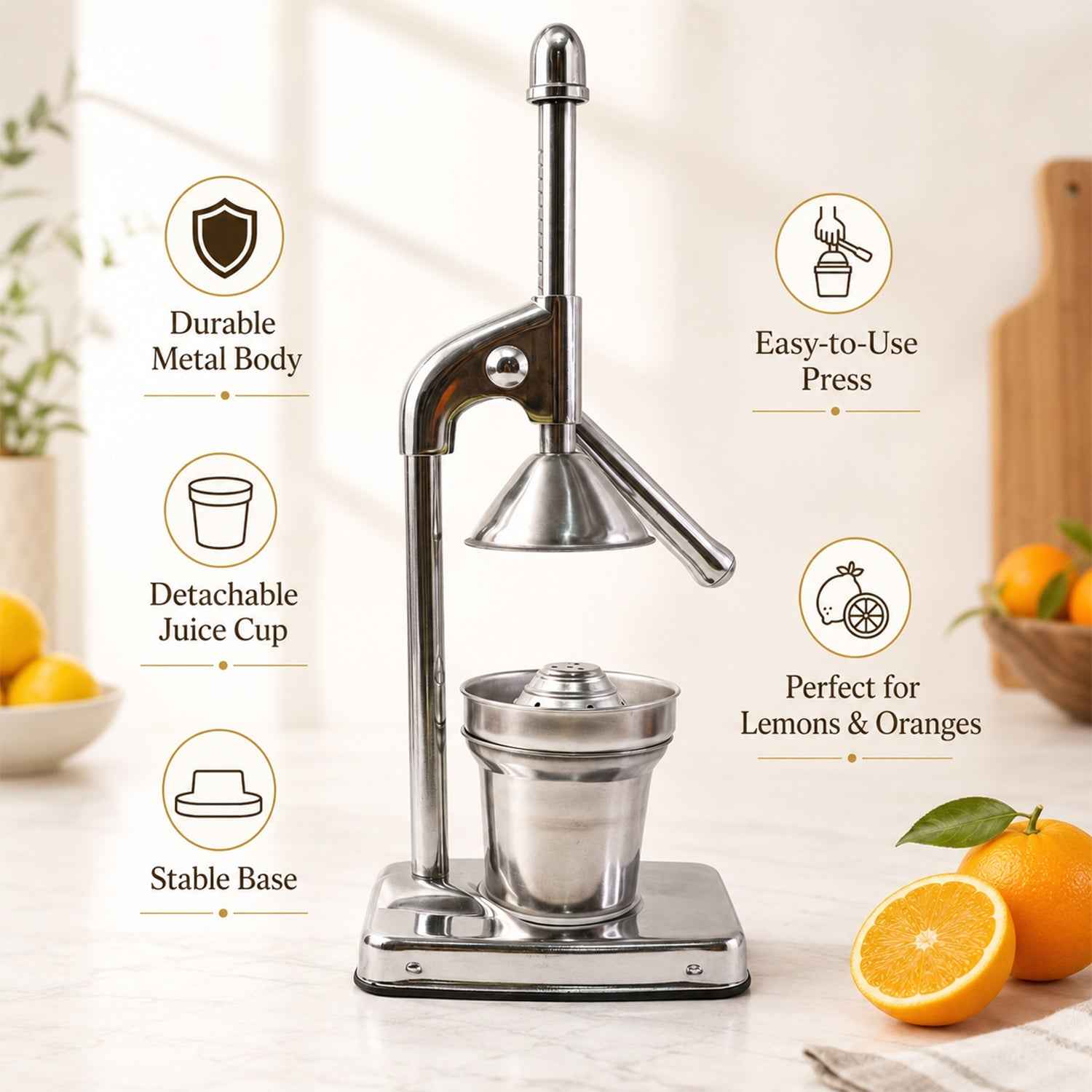 Citrus Juicer Ð Heavy Duty Manual Press for Maximum Extraction