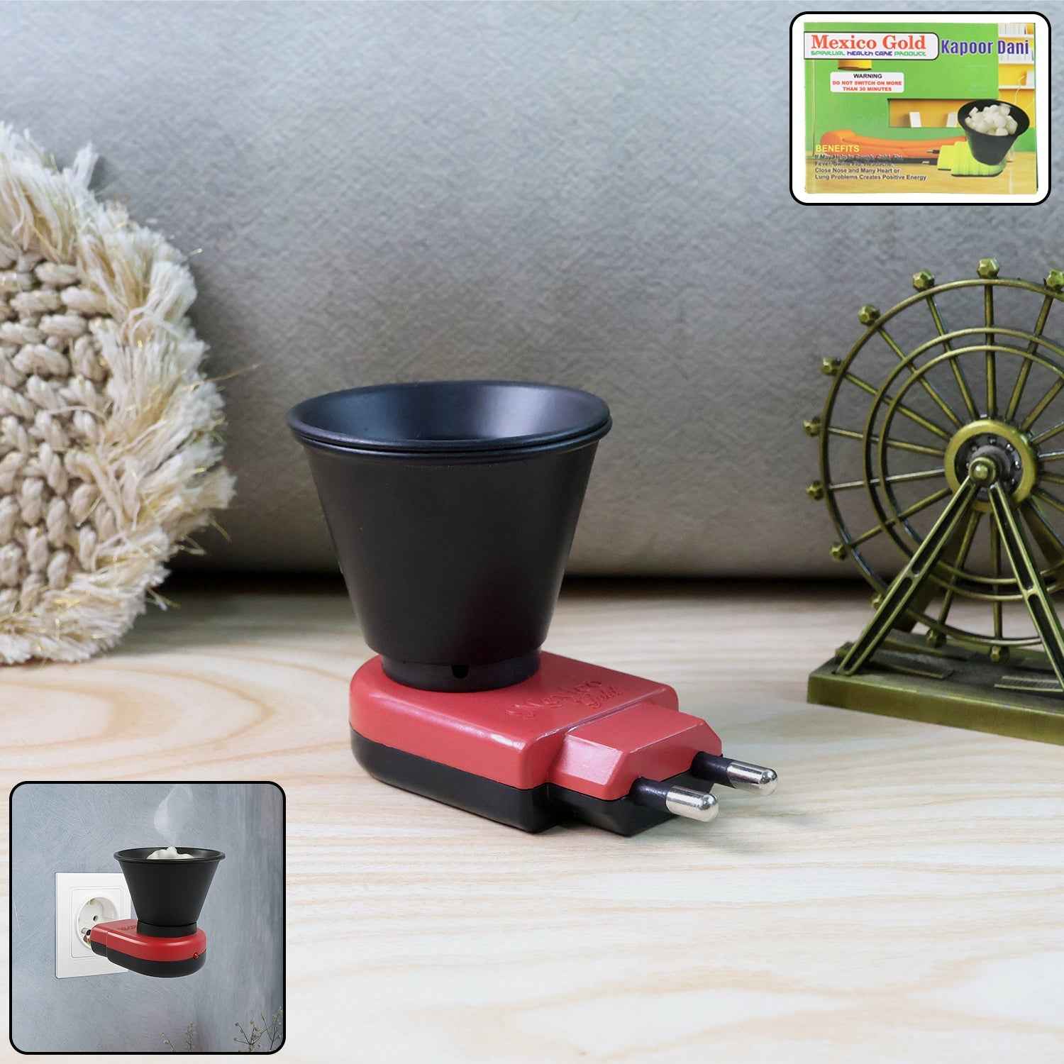 Electric Kapoor Dani Diffuser – Smoke-Free Camphor for Pure Air