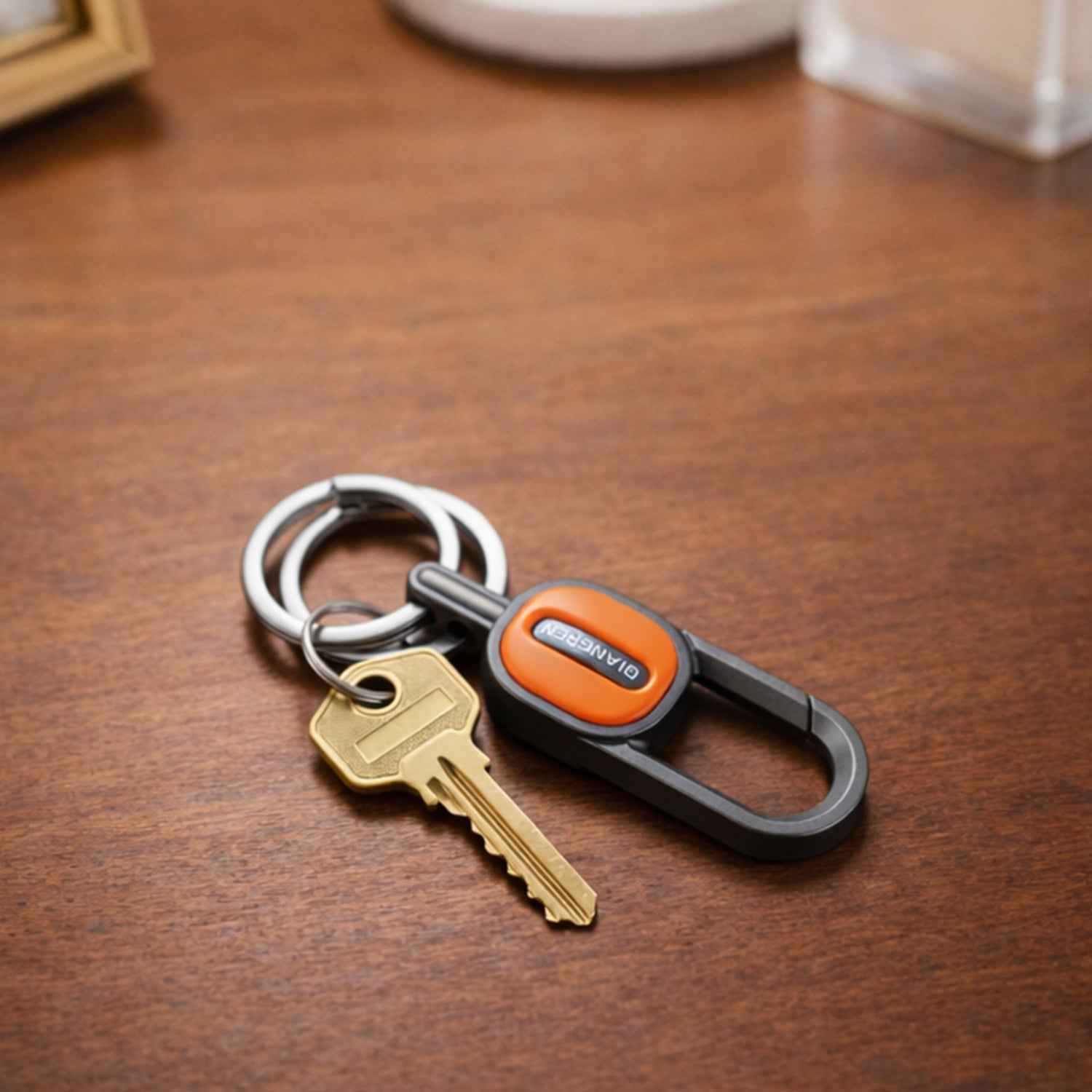 Heavy Duty Push Lock Metal Keychain – Secure Dual Ring Design