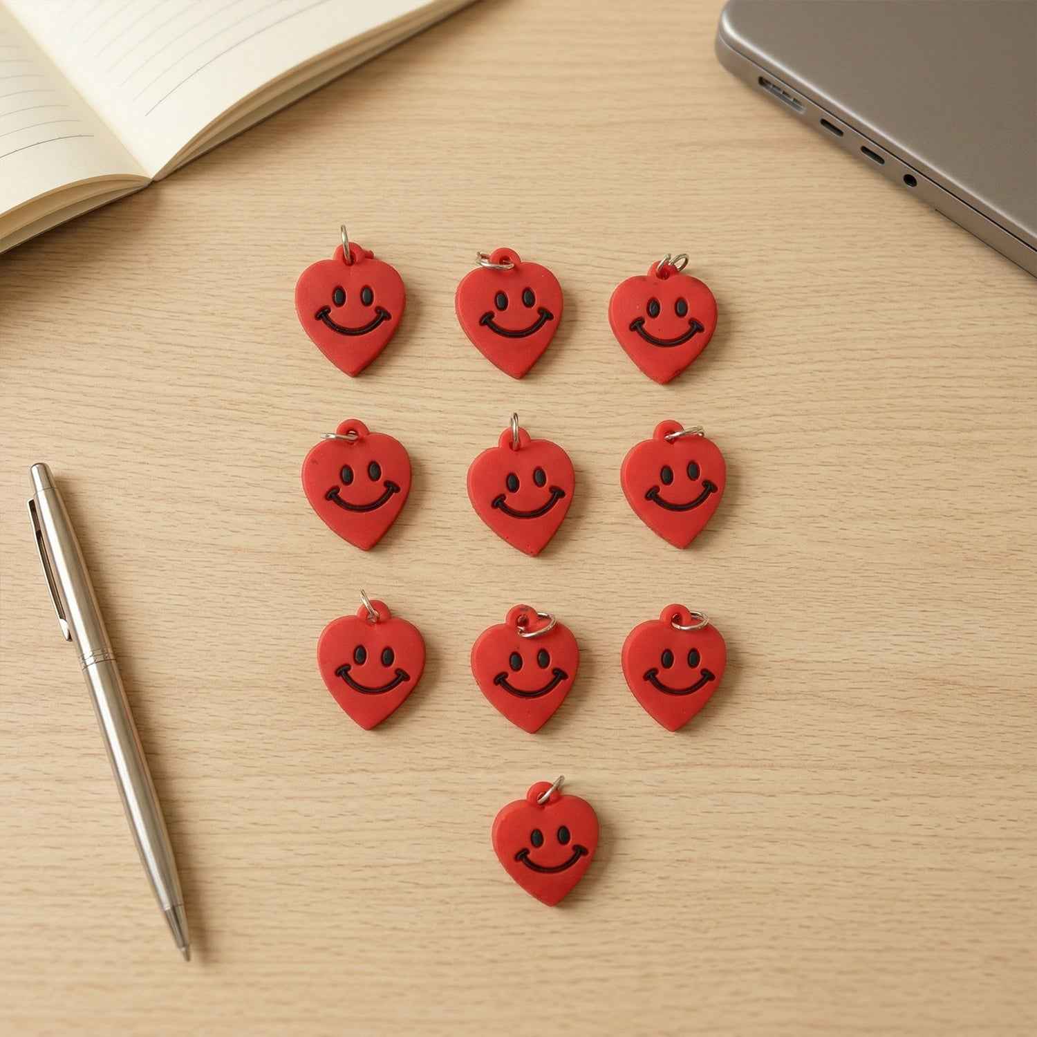 Heart-Shaped Smile Keychains – Vibrant & Durable Accessory Set