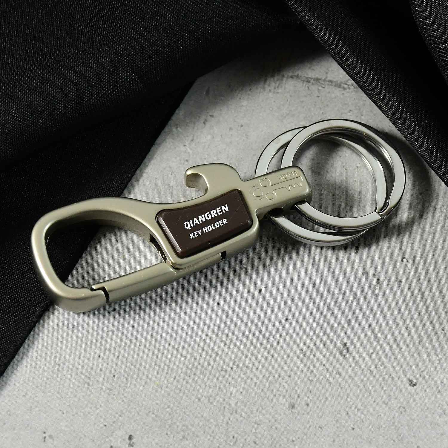 Metal Carabiner Keychain – Durable with Dual Rings & Clip Hook