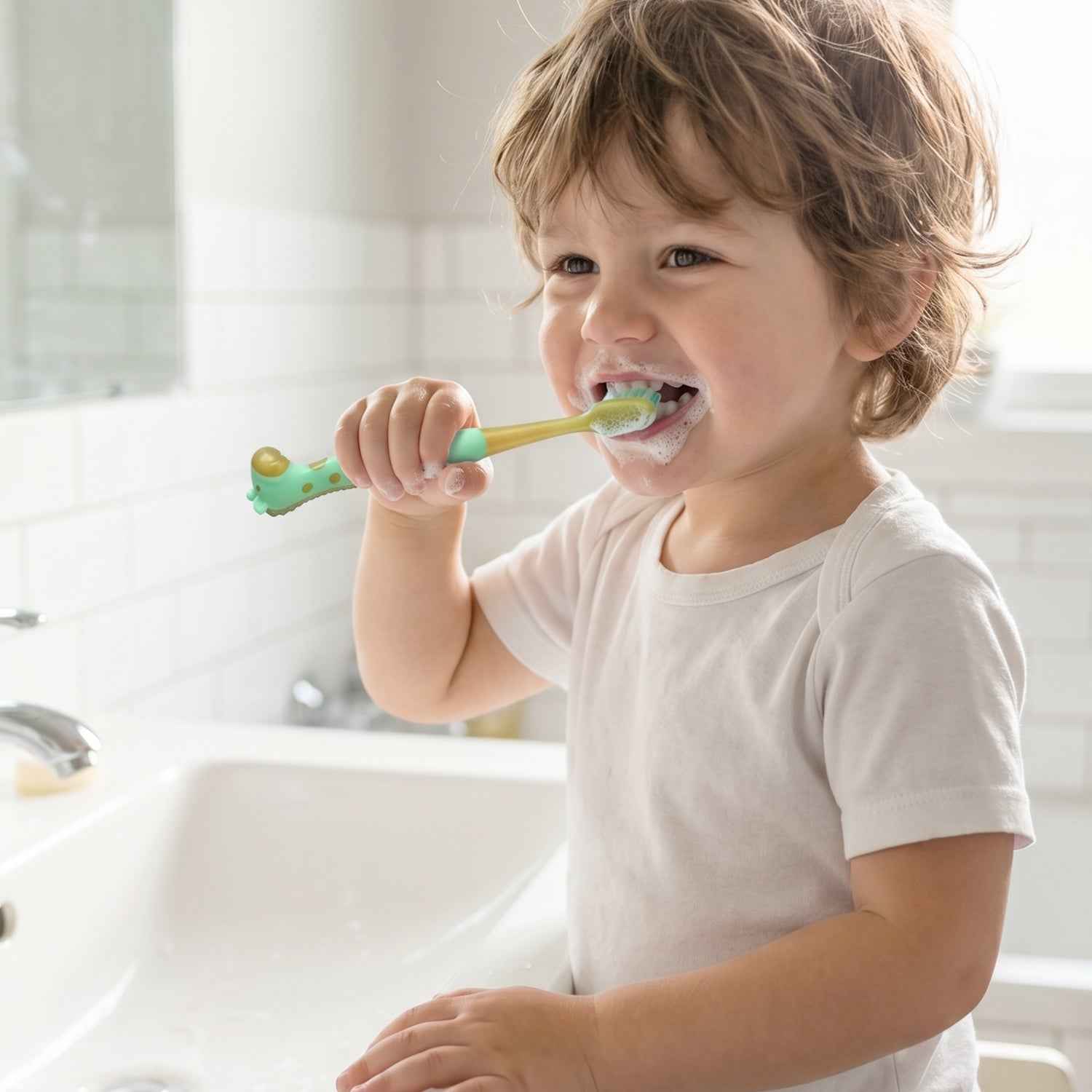 Kids Toothbrush Set with Animal Whistle Toy – Fun Oral Care