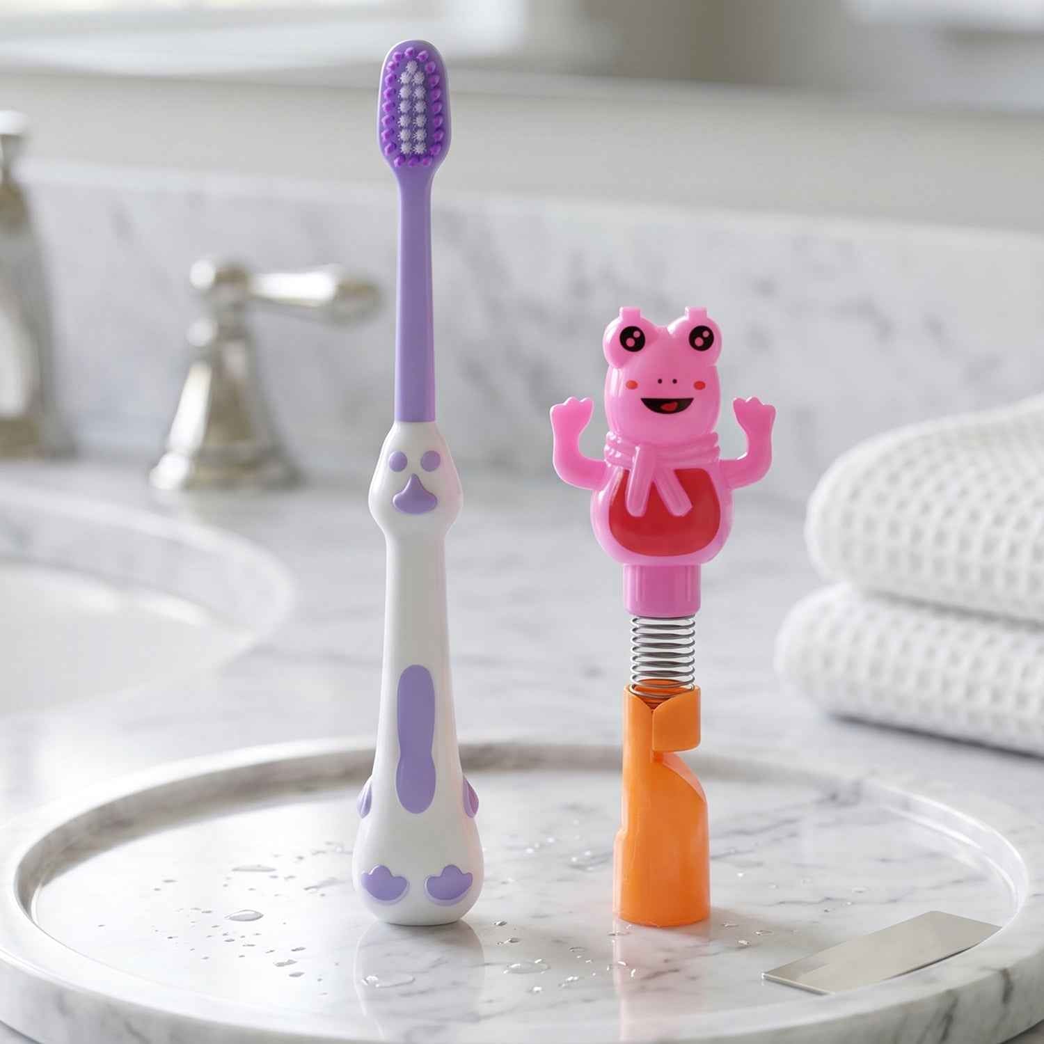 Kids Toothbrush Set – Soft Bristles & Fun Frog Design