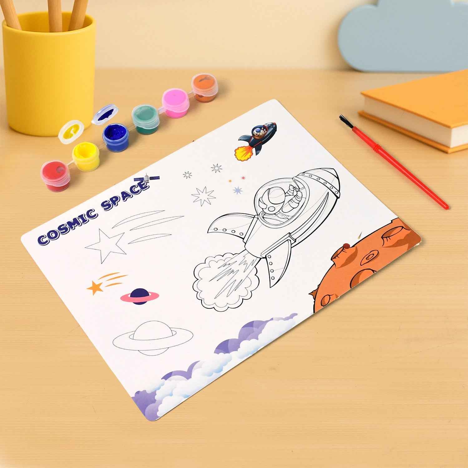 Kids Painting and Coloring Kit – Cosmic Space Theme for Creative Fun